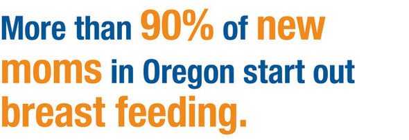 More than 90% of new moms in Oregon start out breast feeding video