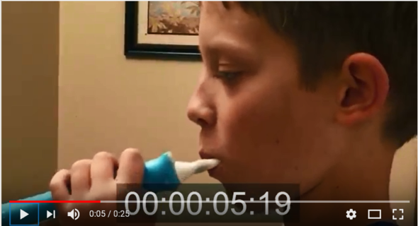 video link - boy brushing teeth