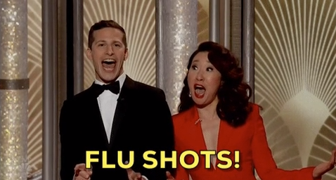 Golden Globes flu shots gif