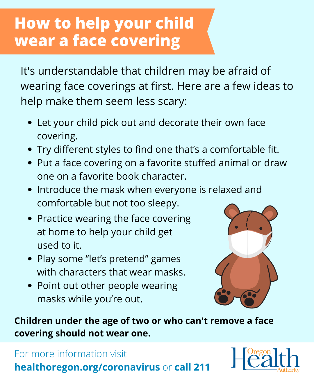 How to help your child wear a face covering