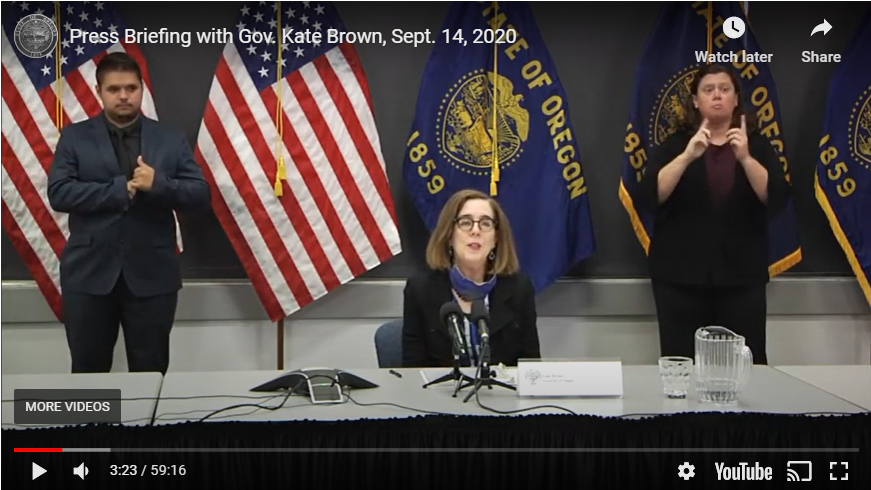 Press Briefing with Gov. Kate Brown Sept 14, 2020