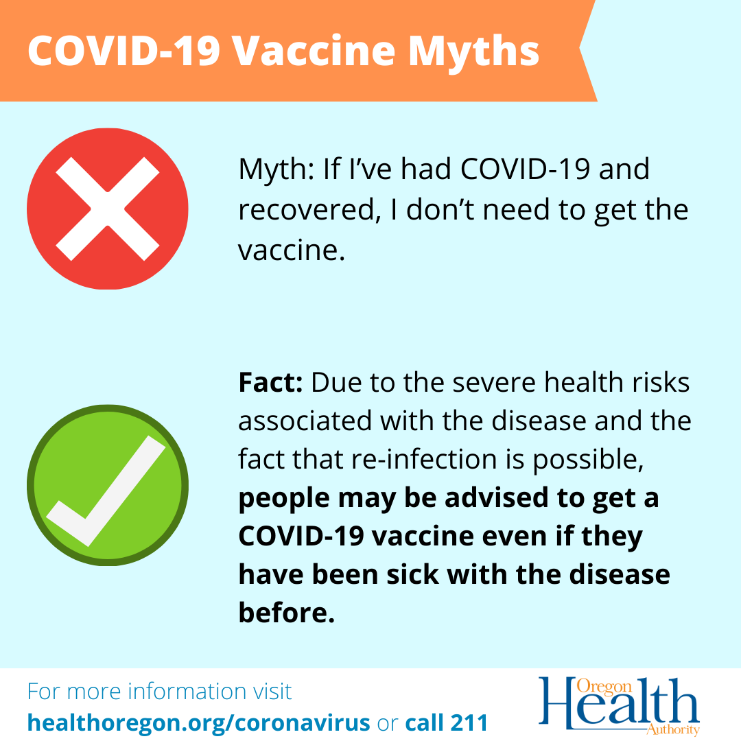 Due to the severe health risks from COVID-19 and the fact that reinfection is still possible, you mays still be advised to get the vaccine. 