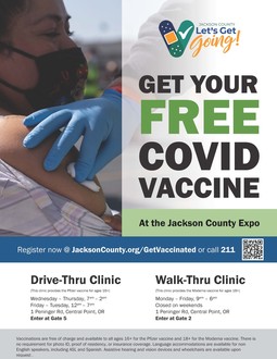 Poster with details of vaccination clinic