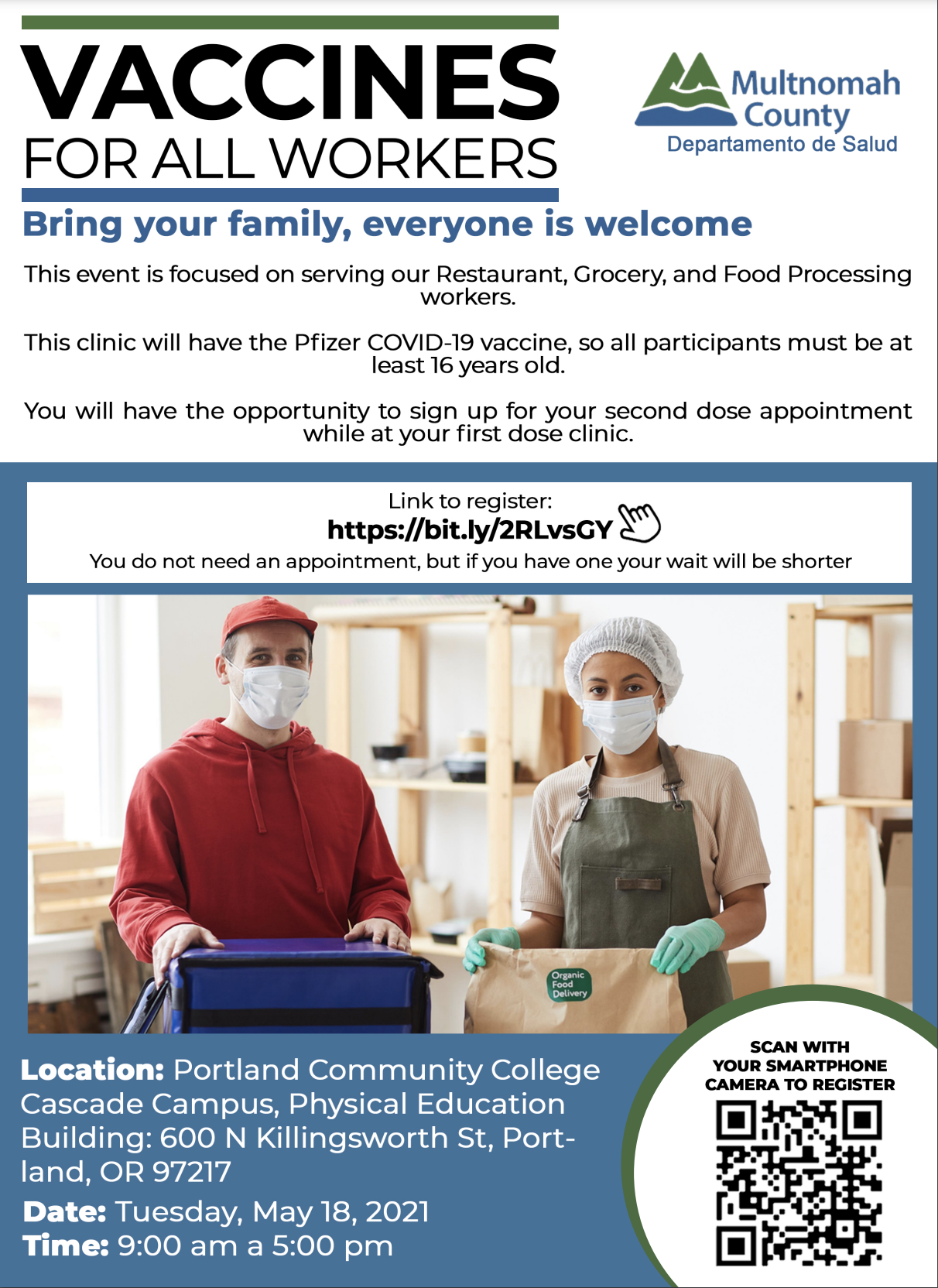 May 18th Vaccine Clinic - Multnomah County
