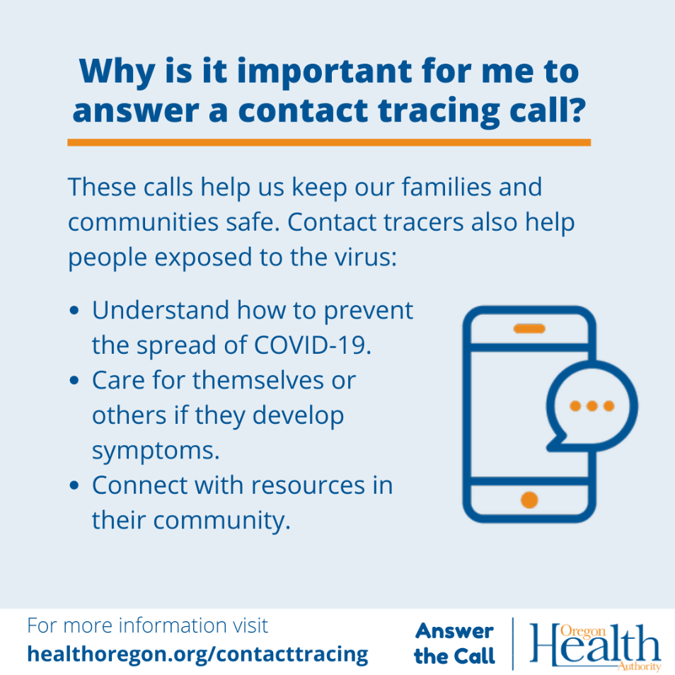 Graphic explains why to answer contact tracing call