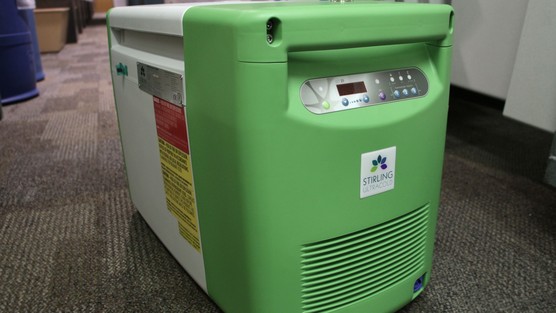 Green Stirling ultracold portable freezer. 