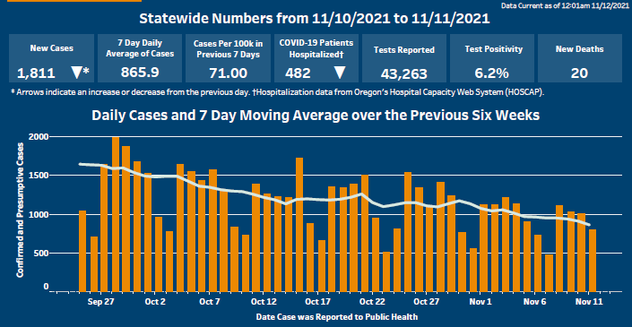 Image of Daily Cases Update posted at https://public.tableau.com/app/profile/oregon.health.authority.covid.19/viz/OregonCOVID-19Update/DailyDataUpdate