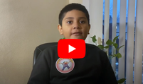 Thumbnail screen shot of eight-year-old Emiliano Rangel talking about getting the vaccine.