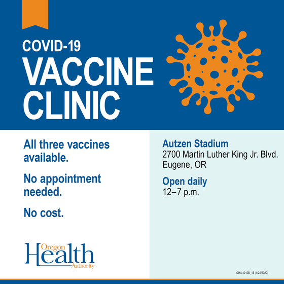Infographic details new high-volume vaccination site opening at Autzen Stadium in Eugene, Tuesday, Jan. 25.