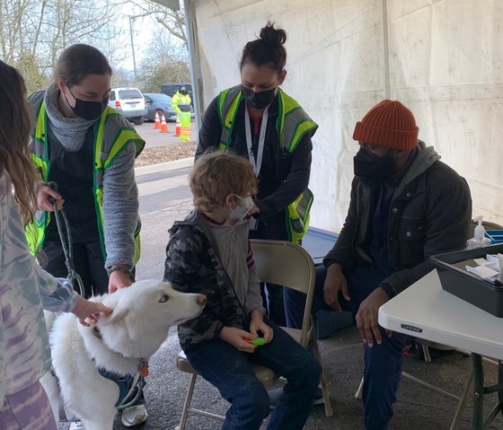A mobile vaccination unit set up in Wilsonville earlier this year.