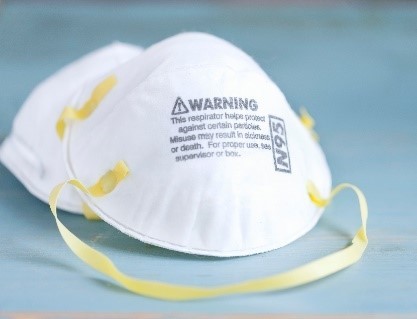 Photo shows an N95 mask.
