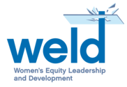 Women's Equity Leadership and Development logo with blue letters