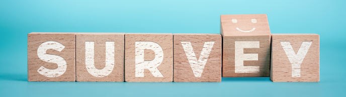 Image shows letter blocks spelling out "survey"