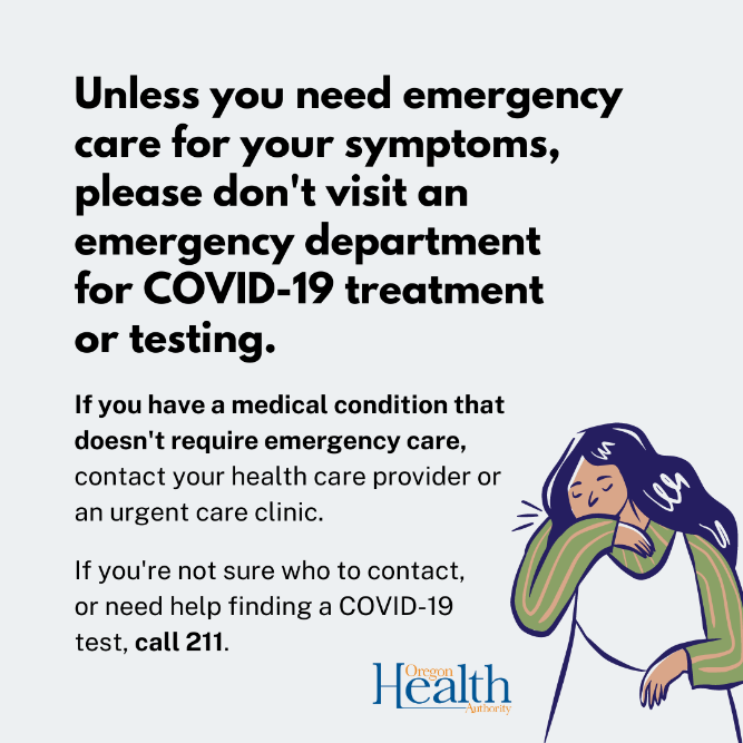 graphic states that you shouldn't go to the hospital unless it's an emergency