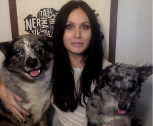 Christy Taylor with her two dogs