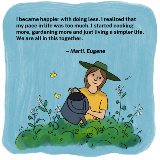 illustration of a woman gardening