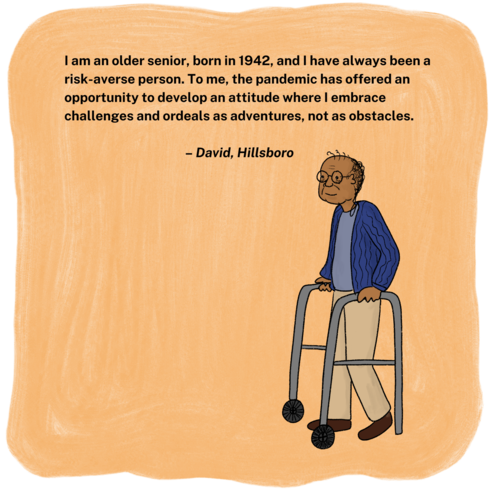 illustration of an older man with a walker