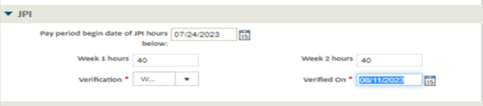 Job Participation Incentive screen.