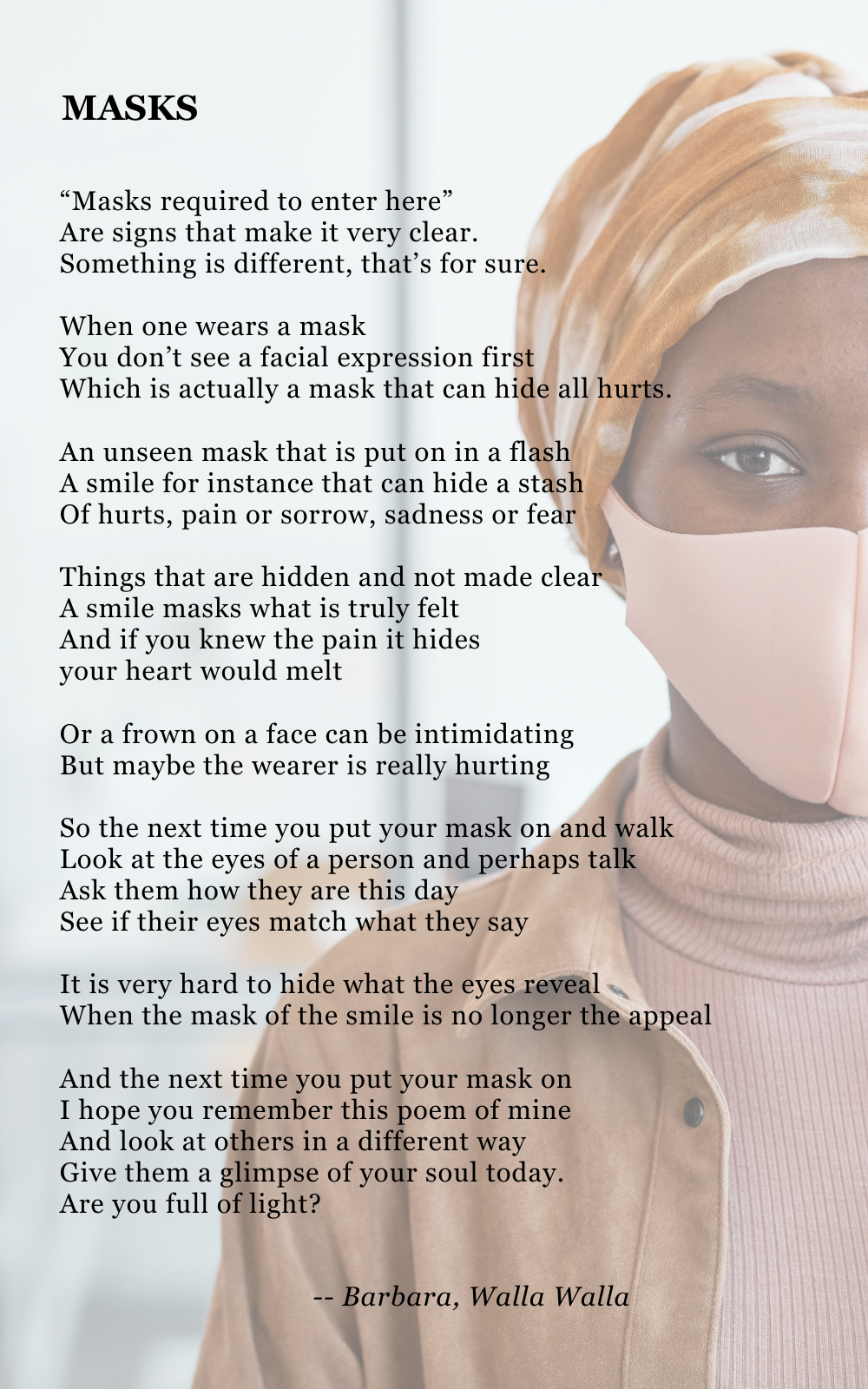 poem about the pandemic titled MASKS