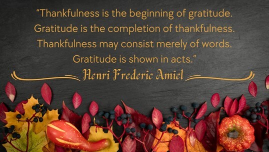 A quotation about thankfulness and gratitude by Henri Frederic Amiel