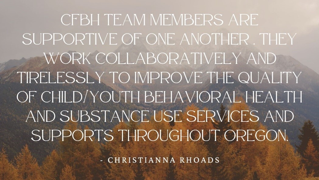 More thoughts about the CFBH team from Christianna Rhoads