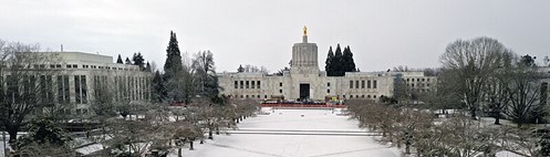 Oregon Capitol Building in Winter