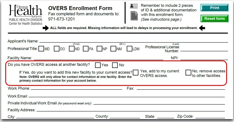 Updated Enrollment Form