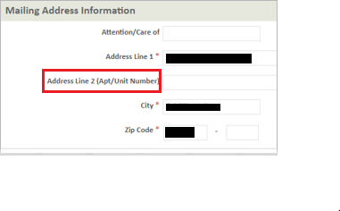 Mailing address form
