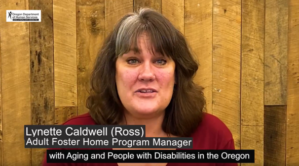 still from the Adult Foster Home recruitment video featuring Lynette Caldwell Ross