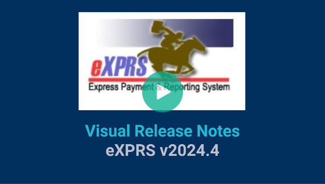 Thumbnail of the eXPRS 2024.4 Visual Release Notes with a play button in the center of the picture