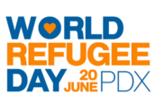 World refugee day in orange and blue June 20 PDX