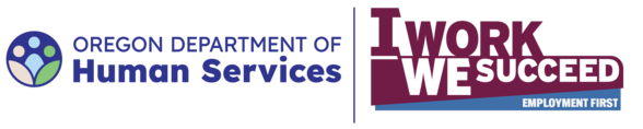 Oregon Department of Human Services log and I Work, We Succeed icon