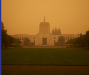 orange sky over Salem state capital