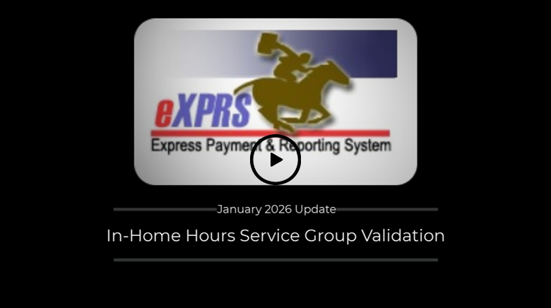 The Title Slide for the January 2026 In-home Hours Update