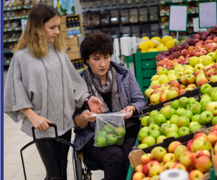People shopping for food 