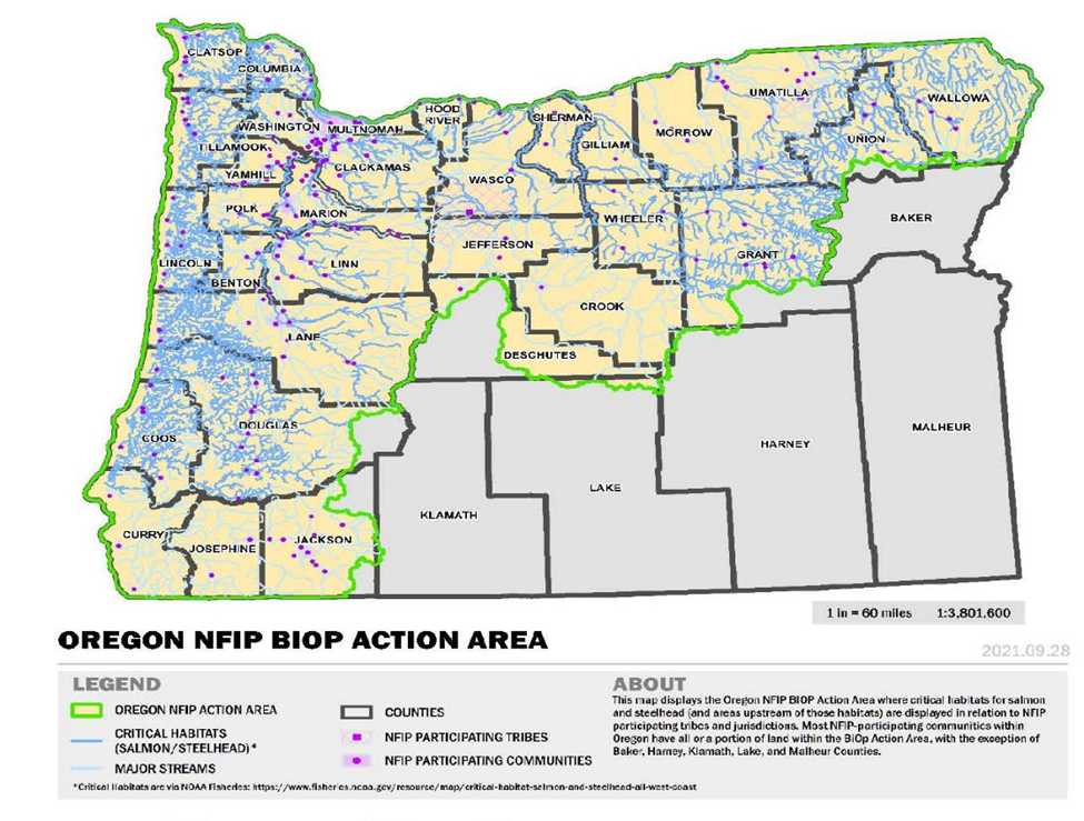 Oregon NFIP BiOP Action Area