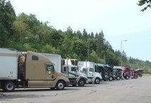 Trucks at Cascade Port of Entry