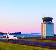 Plane and tower at Aurora State Airport