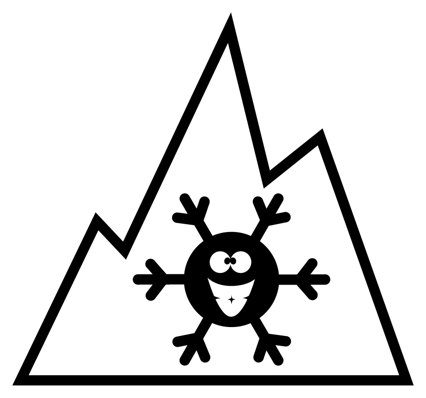 Mountain symbol with funny face