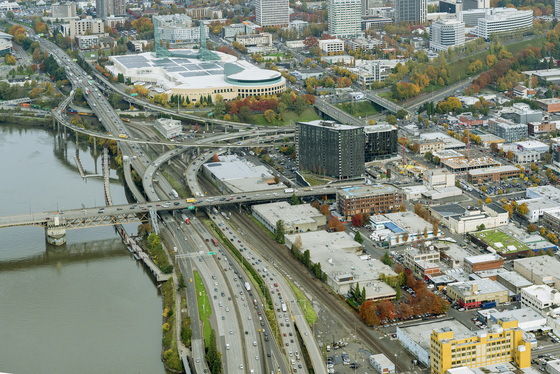 The I-84 at I-5 Interchange looking north.