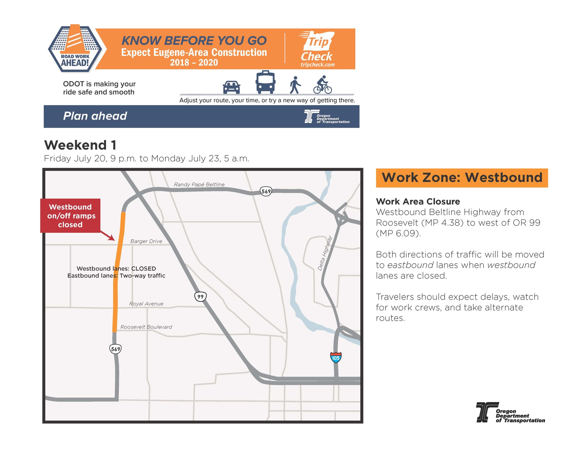 map of Beltline closure section 1