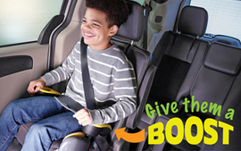 Give them a boost with a booster seat in your car.