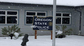 Oregon State Police Roseburg Office snowy scene