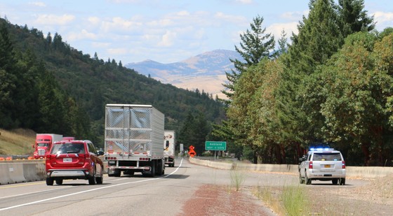 OSP patrols the work zone south of Ashland