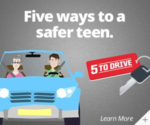 Five ways to a safer teen. 5 to drive.