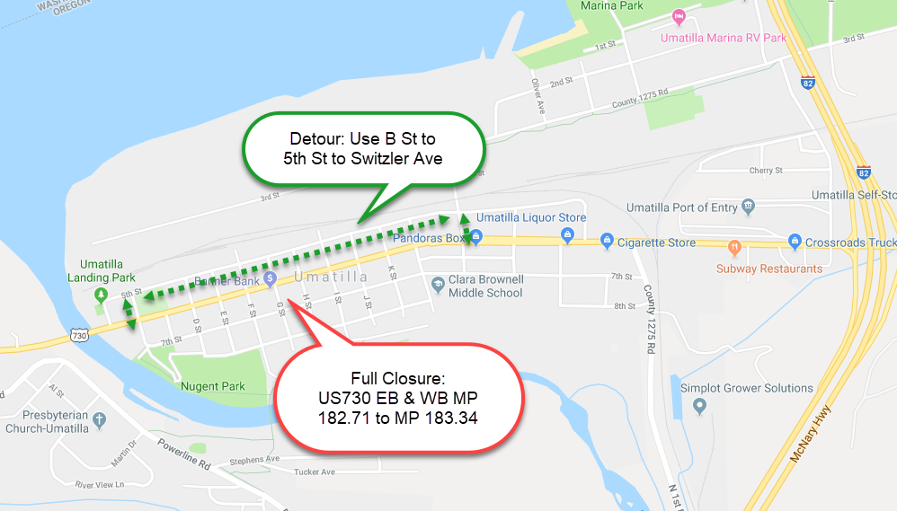 US730 EB & WB MP 182.71 to MP 183.34 Full Closure 