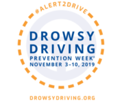 Drowsy Driving Prevention Week November 3-10, 2019 #alert2drive drowsydriving.org