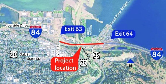 Work takes place between Exit 63 and Exit 64