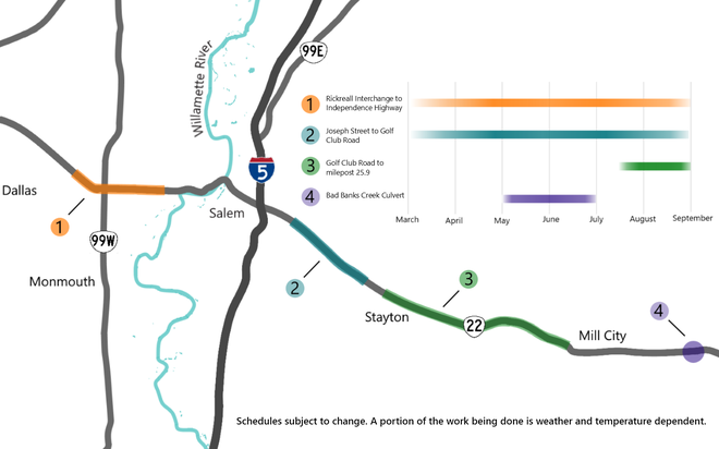 OR 22 Construction Map