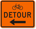 Bike Detour Sign